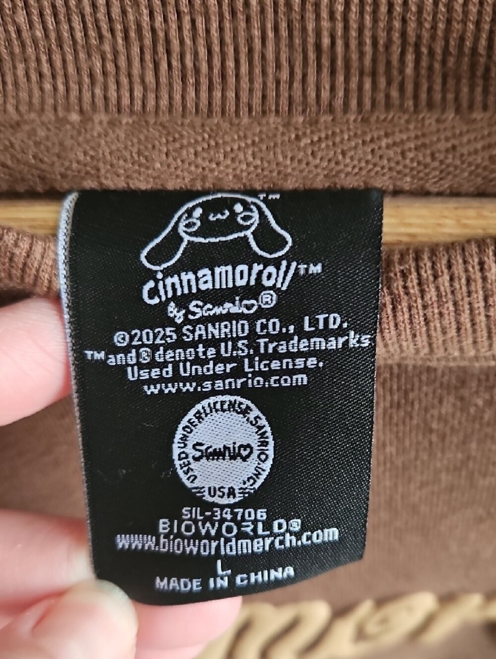 Sanrio Brown Cinnamoroll Coffee Graphic Sweatshirt - Picture 2 of 4